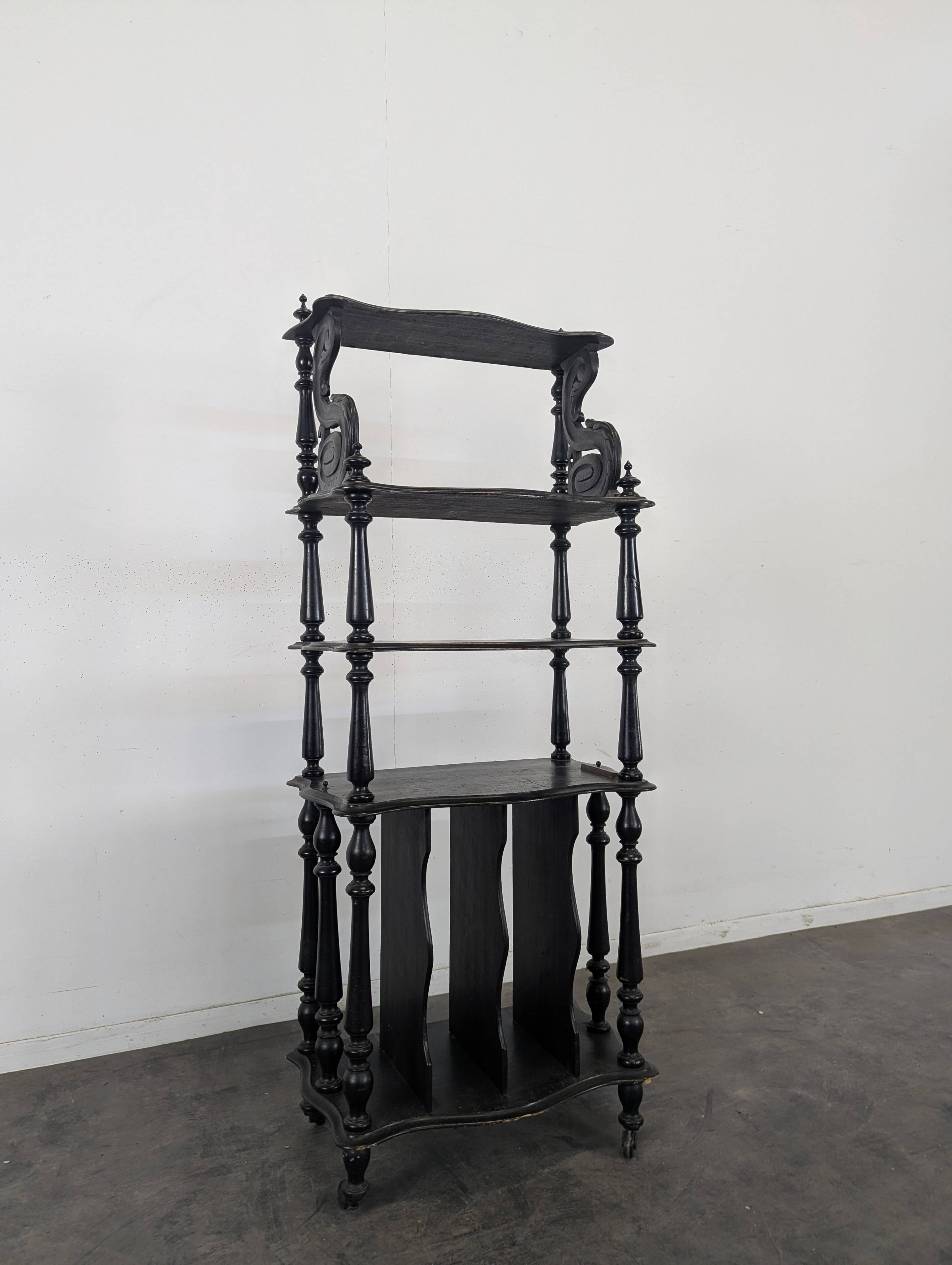 Napoleon III music partition cabinet in blackened wood