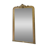Miroir de cheminée doré à la feuille d’or Louis-Philippe trumeau