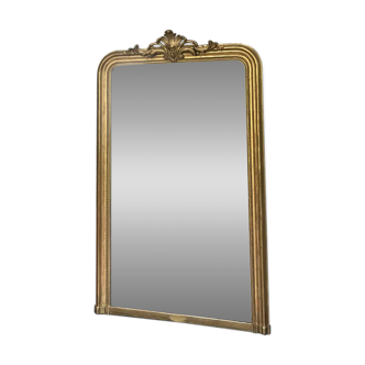 Miroir de cheminée doré à la feuille d’or Louis-Philippe trumeau