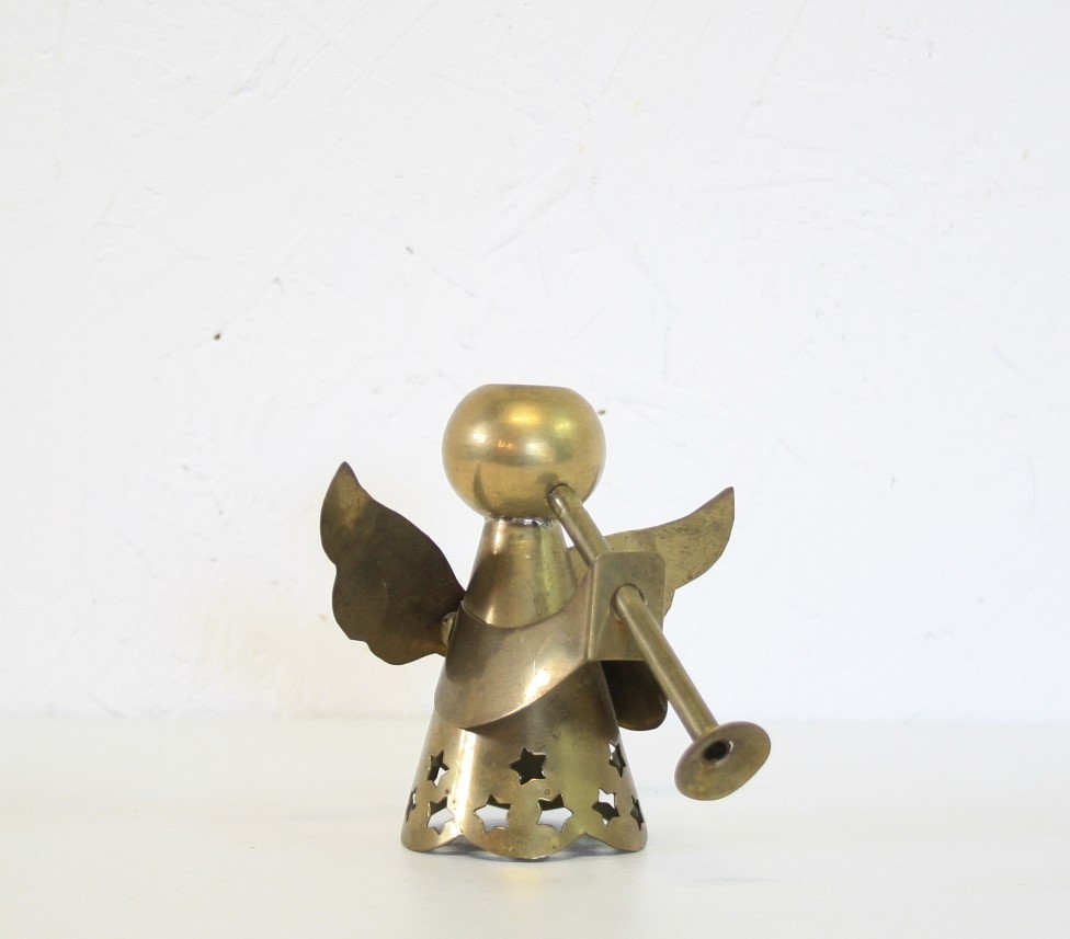 Brass angel candle holder