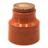 Orange ceramic bonbonnière by Mado Jolain, 1950s.
