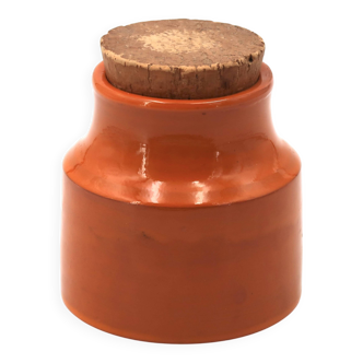 Orange ceramic bonbonnière by Mado Jolain, 1950s.