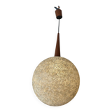 Large resin and teak chandelier from the 60s