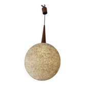 Large resin and teak chandelier from the 60s