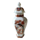 Decorative hexagonal potiche in fine Chinese porcelain, stamped and signed "Red Lions"