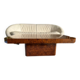 1970s elm burl coffee table / bar