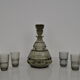 Art deco Glass Carafe with six glasses,Bohemia,1930's.