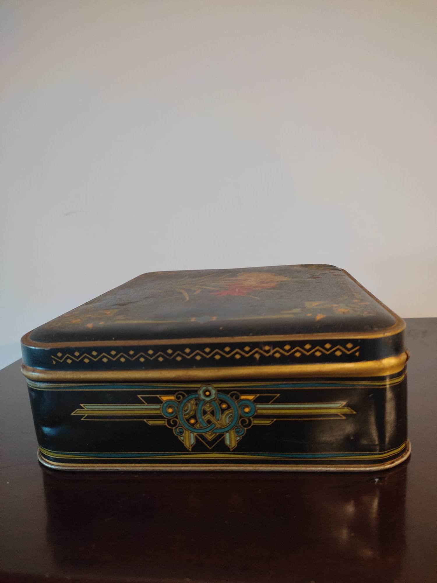 Antique art deco metal box