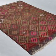 Anatolian handmade kilim rug 267 cm x 186 cm