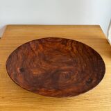 Grand plat vintage en bois sculpté à la main
