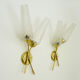 Pair of brass wall light double lights glass tubes. Year 50 60
