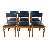 Lot de six chaises Scandinave vintage