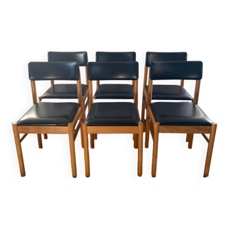 Lot de six chaises Scandinave vintage