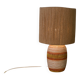 Ceramic lamp with linen shade, 1950s - 1960s