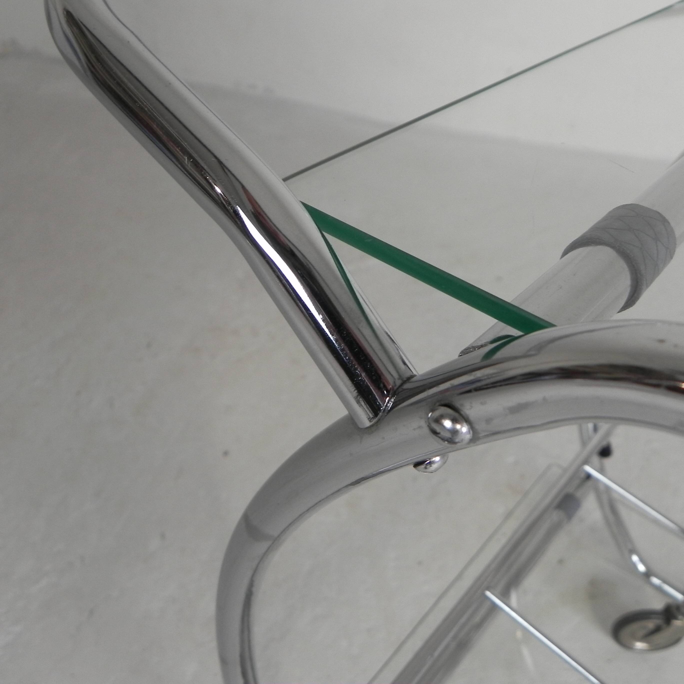 Art Deco trolley, chrome serving cart, 1950s