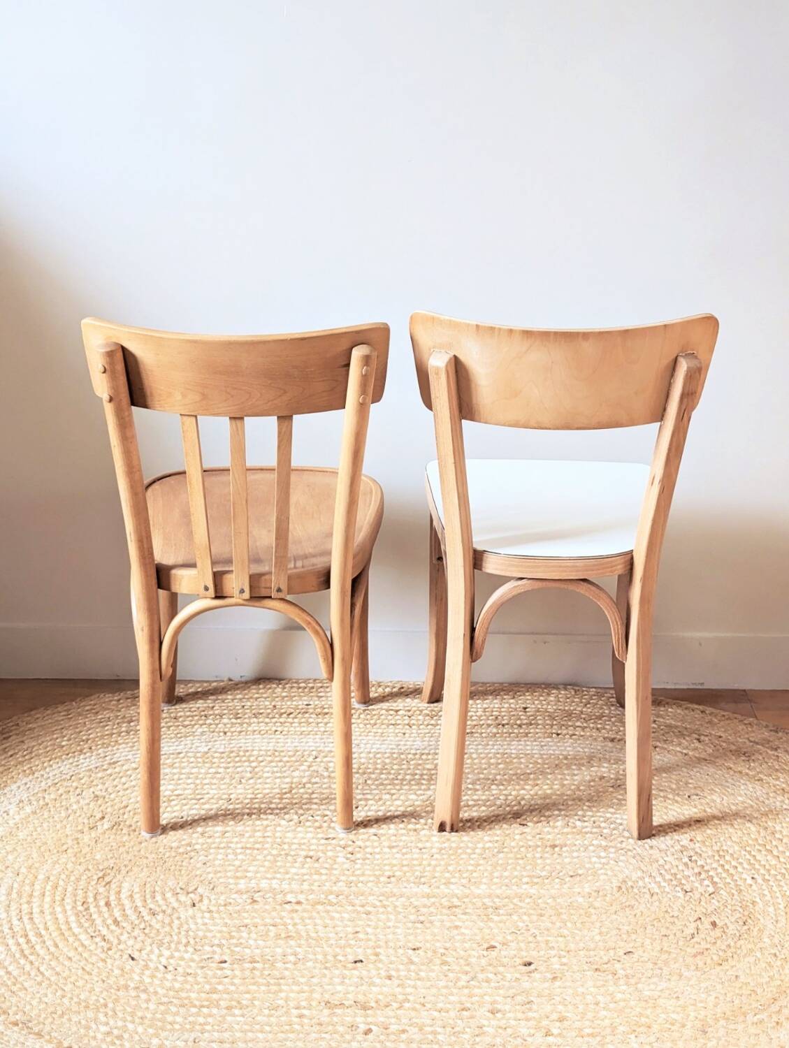 Set of 4 reimagined and mismatched vintage chairs
