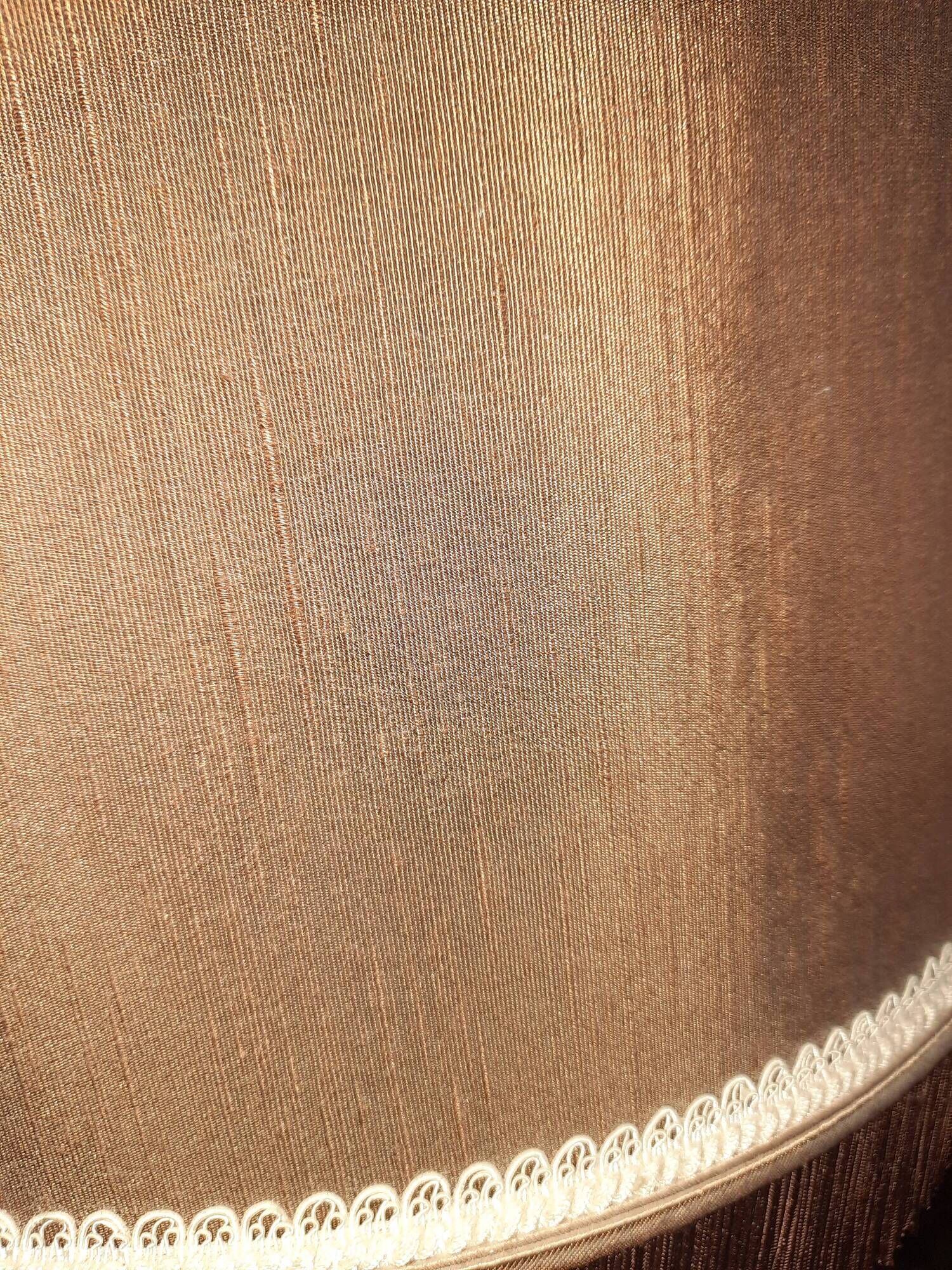 Large lamp from the 70s-80s with a silk shade.