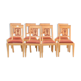 Suite of 8 painted chairs