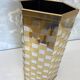 Porte-parapluie hexagonal bicolore italien style Willy Rizzo années 70