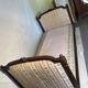 Antique Louis XVI style daybed in carved wood and patterned fabric