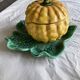 Antique majolica pumpkin jam jar