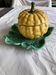 Antique majolica pumpkin jam jar