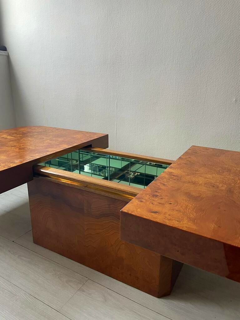 Coffee table elm magnifying glass