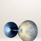 Set of six hammered metal goblets.
