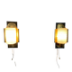 Mid-century pair of wall sconces in textured glass and brass, 1950s, Germany.