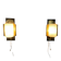 Mid-century pair of wall sconces in textured glass and brass, 1950s, Germany.