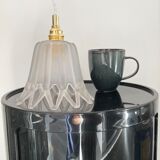 Vintage carved glass lamp