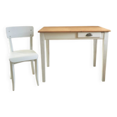 Petite table, Bureau et sa chaise patinée