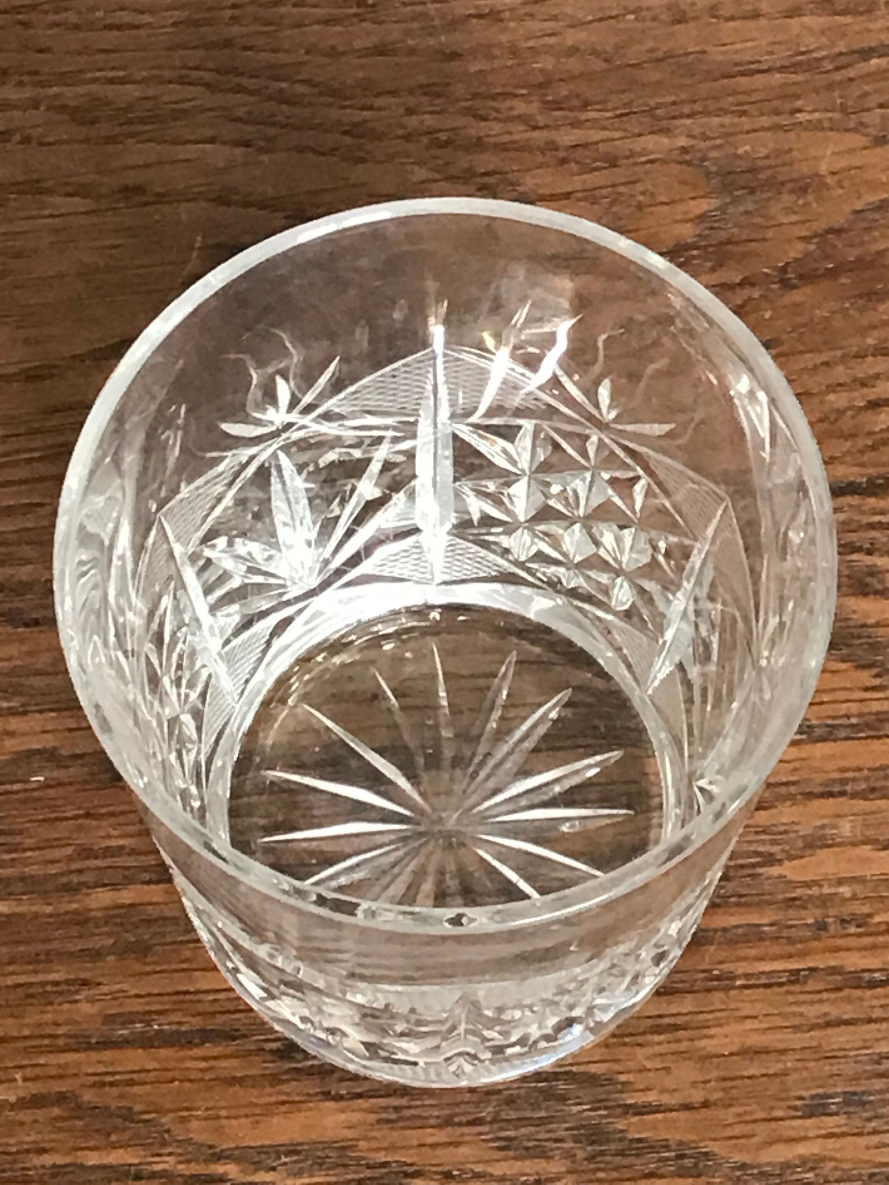 Set of 5 crystal whiskey glasses