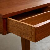 1950s Danish Teak Coffee Table with Drawers and Pull-Out Tray