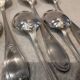 12 silver-plated metal soup spoons, Ercuis silversmith, Mousseline pattern, 22.1cm