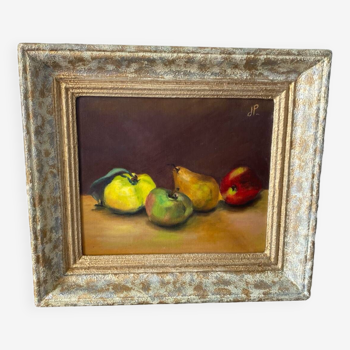 Apples and pears signed Denise Porcherot