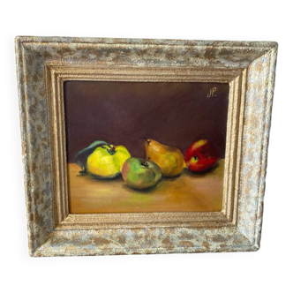 Apples and pears signed Denise Porcherot