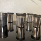 8 vintage silver-plated metal glasses