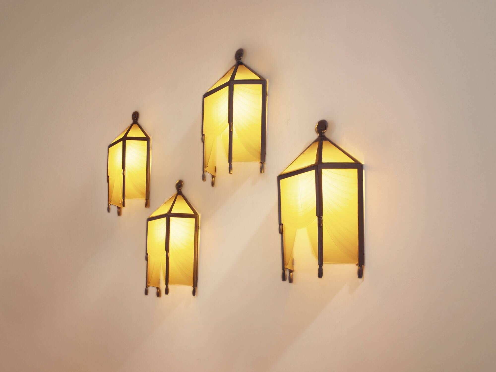 Set of 4 Jean Perzel wall lights in cut glass from Saint Gobain circa 1930