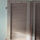Pair of shutters with wooden shutters in old pink color