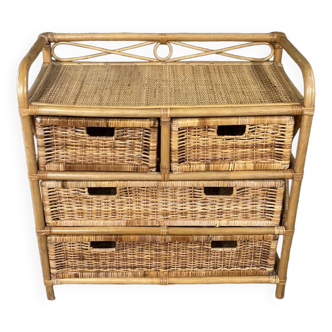 Rattan chest of drawers