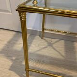 Vintage brass and glass nesting table