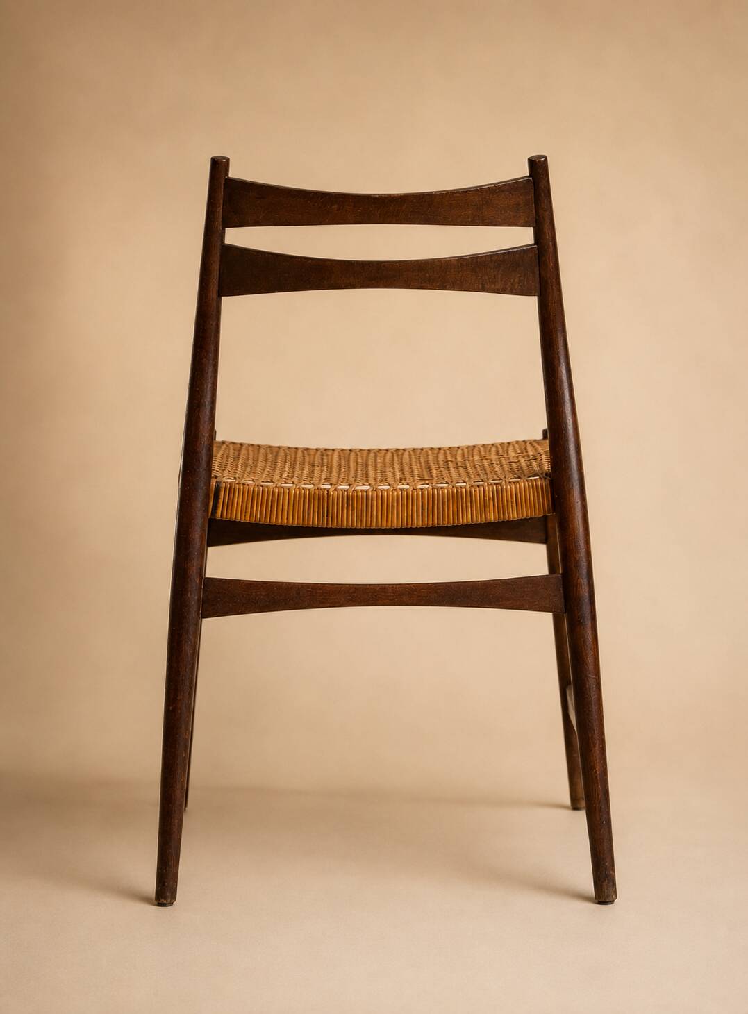 Set of 4 caned Scandinavian chairs — Denmark, 1980s