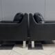 2 black leather Tecta chairs by Hans Konecke 1960s model D45