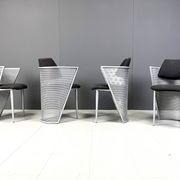 Chaises de salle à manger en métal postmodernes, années 1980