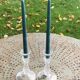 Pair of crystal candlesticks, darques crystal, diamond pattern, vintage Original label
