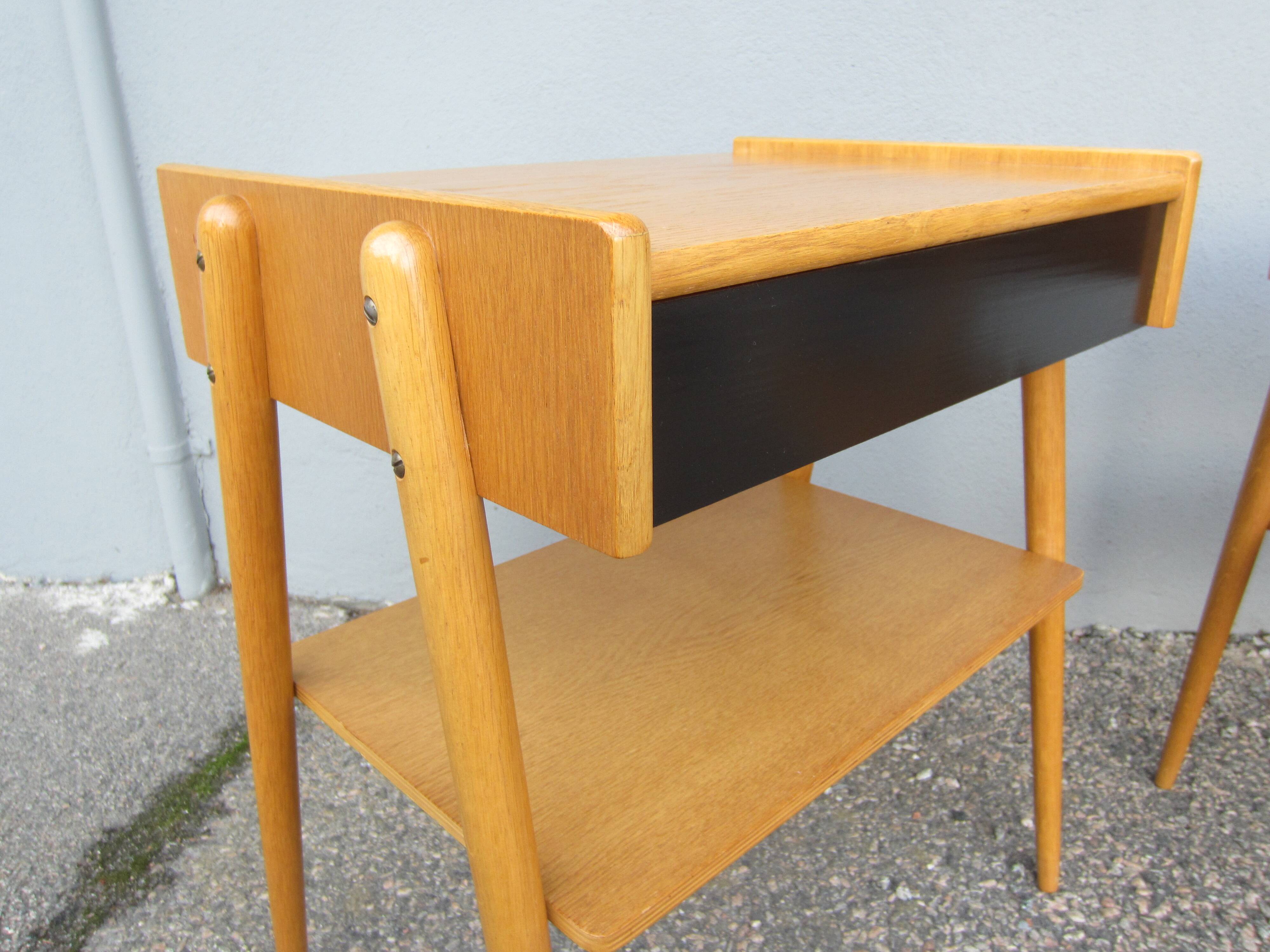 Pair of Scandinavian bedside tables by ab carlström & co möbelfabrik