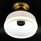 Vintage Art Deco brass and glass pendant lamp, 1950s