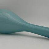 Vase bouteille verre doublé bleu