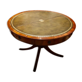 English tripod table in elm magnifying glass